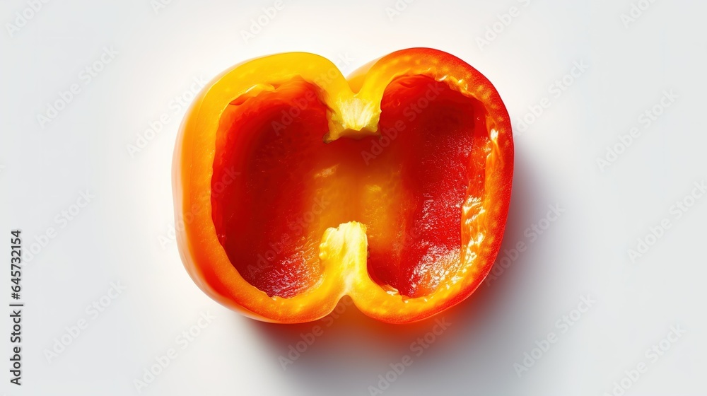 A photograph of food placed on solid white color background A photograph of food placed on solid white color background