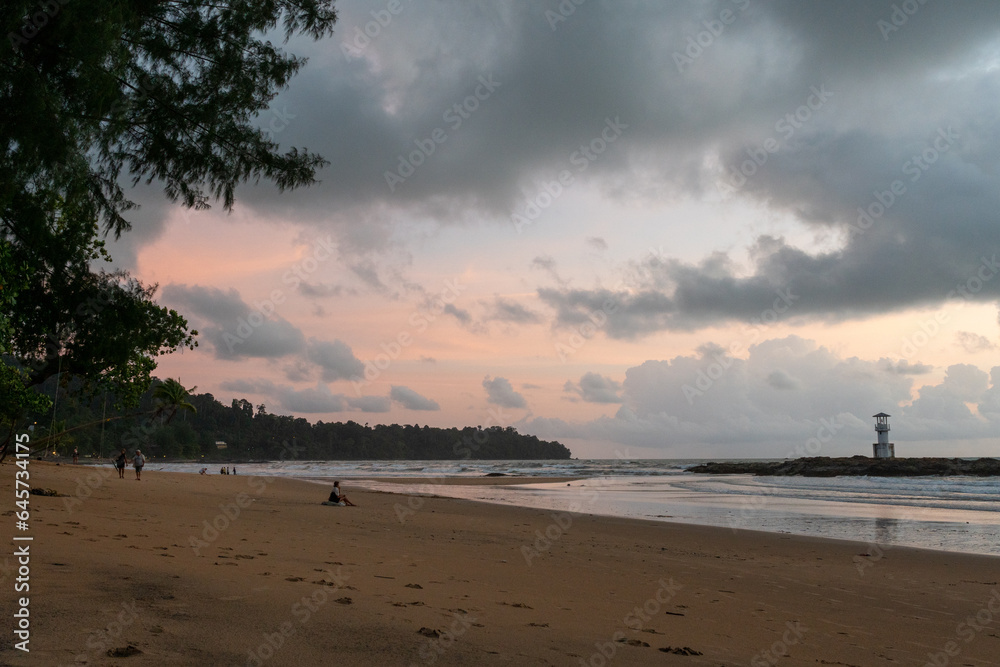 Landscape of Khaolak beach and cloudy sky