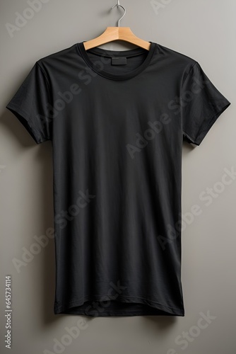 Black t-shirt with short sleeve mockup