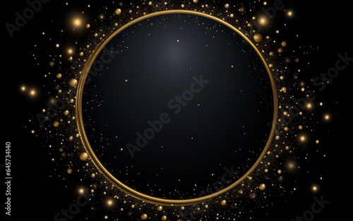 Gold Circle Border on Dark Gray and Gold Background for Luxurious Sparklecore Backdrops