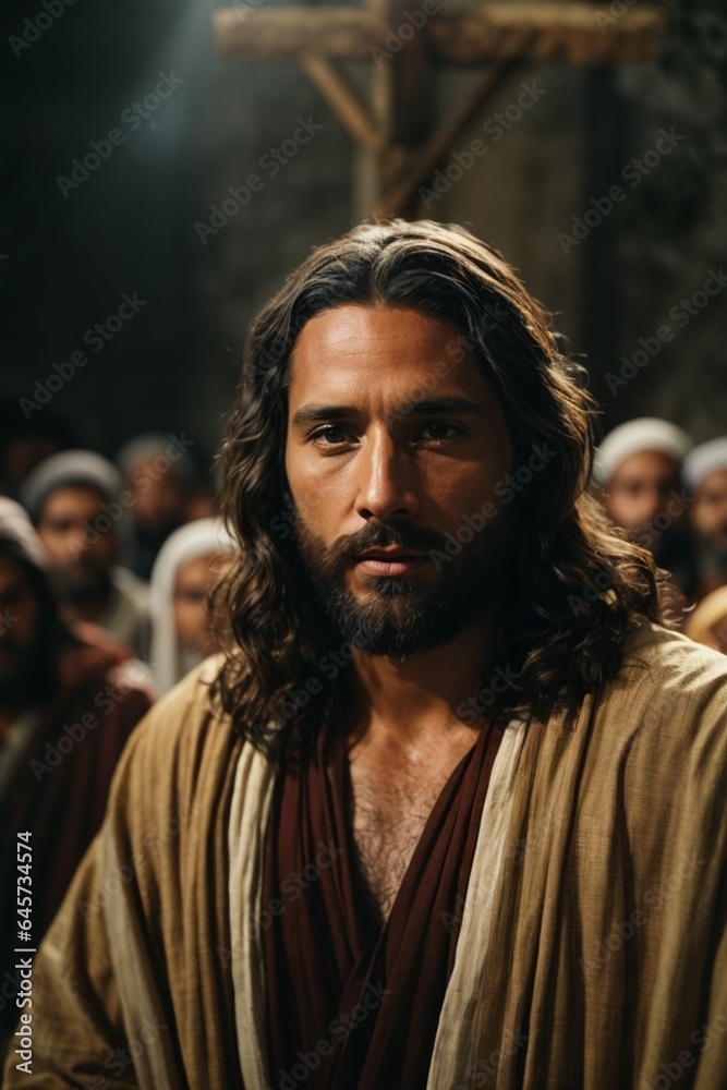 Fototapeta premium portrait of jesus christ, jesus, religion, people