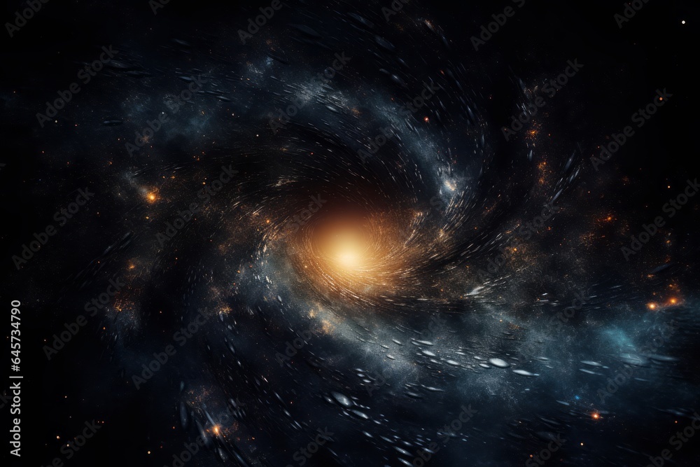 Fototapeta premium The Black Hole and the Big Bang Conveyed as a Dream in Serene Atmospheric Perspective