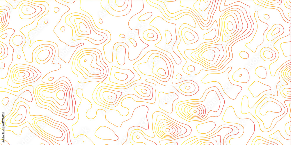 Abstract white background with yellow gradient Topographic line map pattern. Contour elevation topographic and textured Background Modern design with White background with topographic wavy patte.