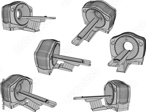 Sketch vector illustration design of hospital health ct scan medical tool