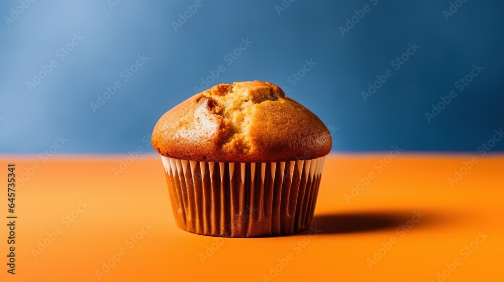 Cupcake muffin on flat background