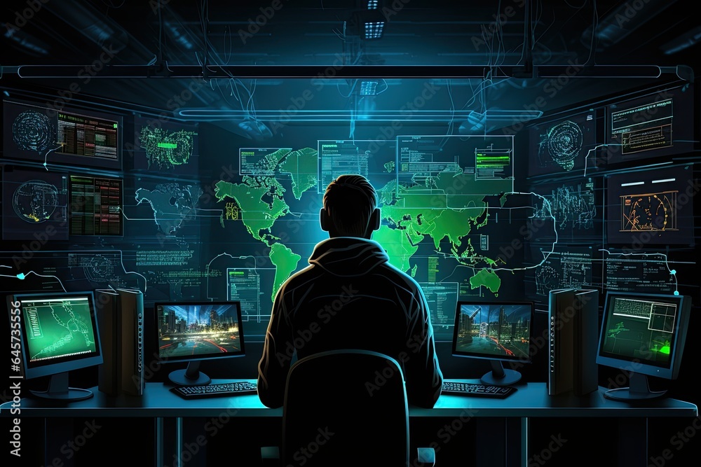 Portrait of good ethical hacker working on computer Portrait of good ethical hacker working on computer