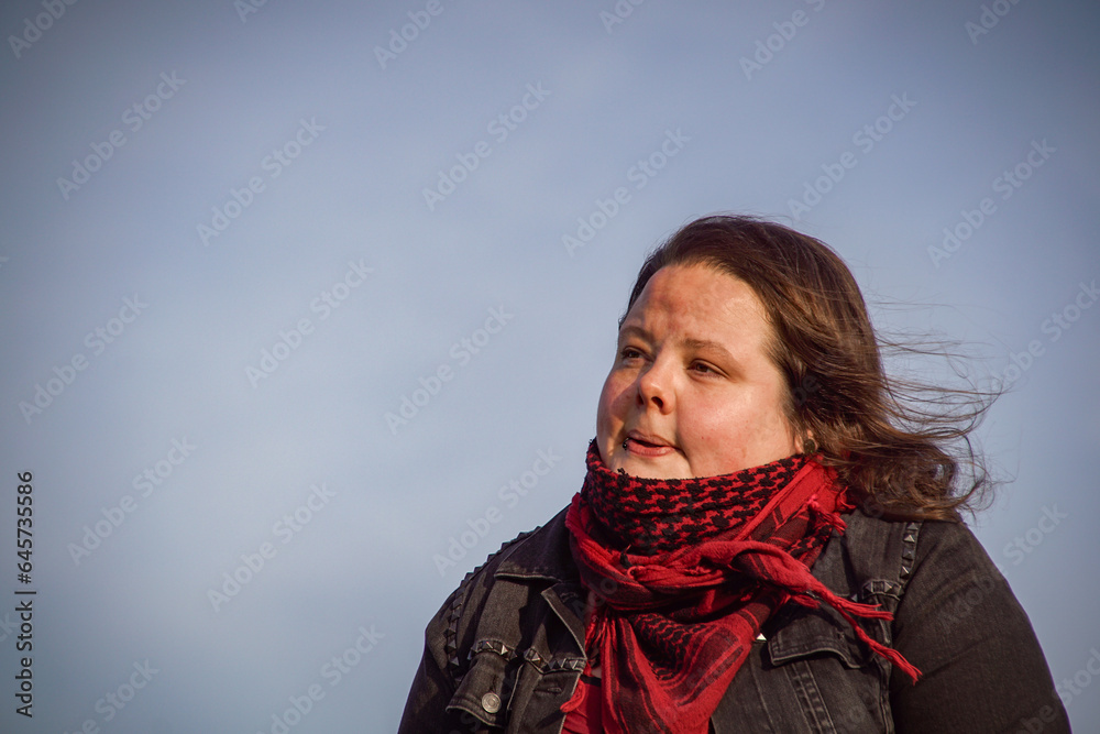 Portrait of a woman against sky Portrait of a woman against sky