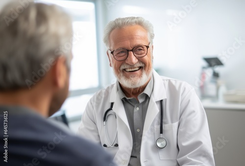 patient talking with the doctor in the doctor's office