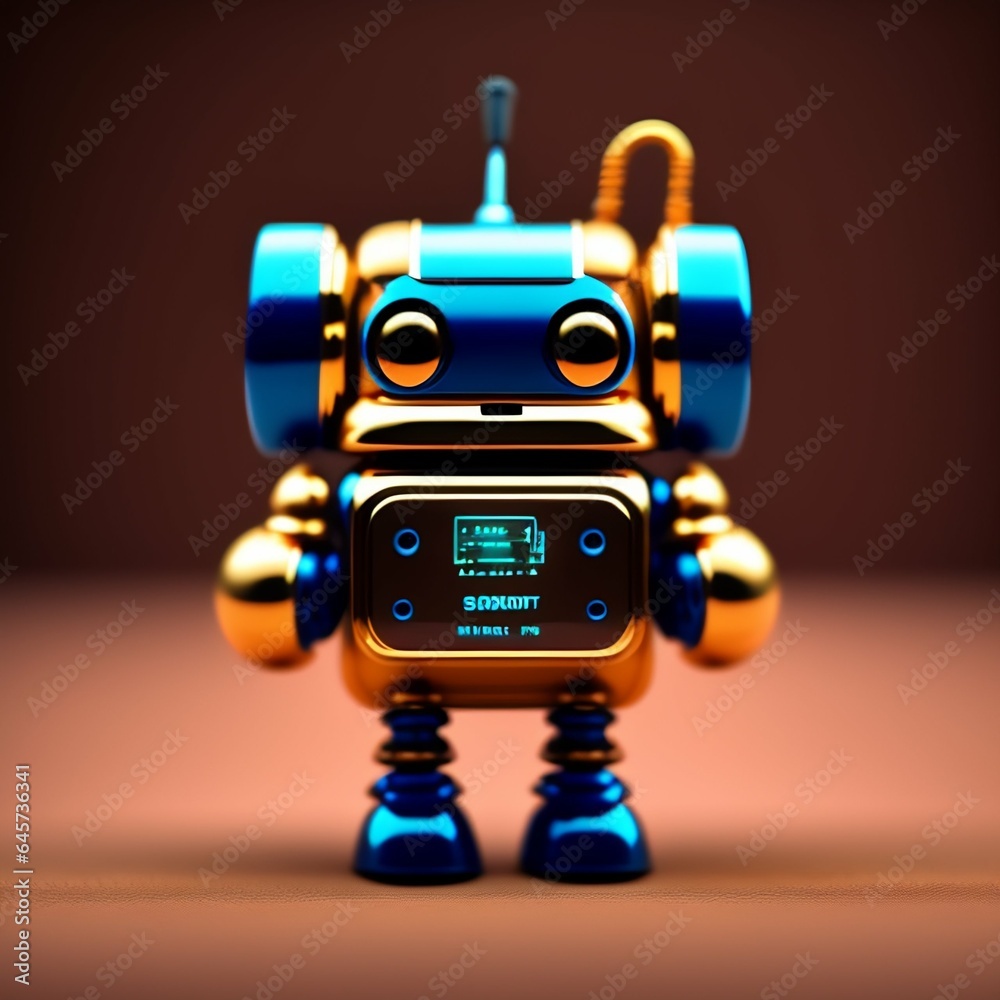 Fototapeta premium robot toy in portrait 