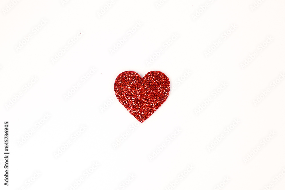 Red paper hearts isolated on white background, copy space