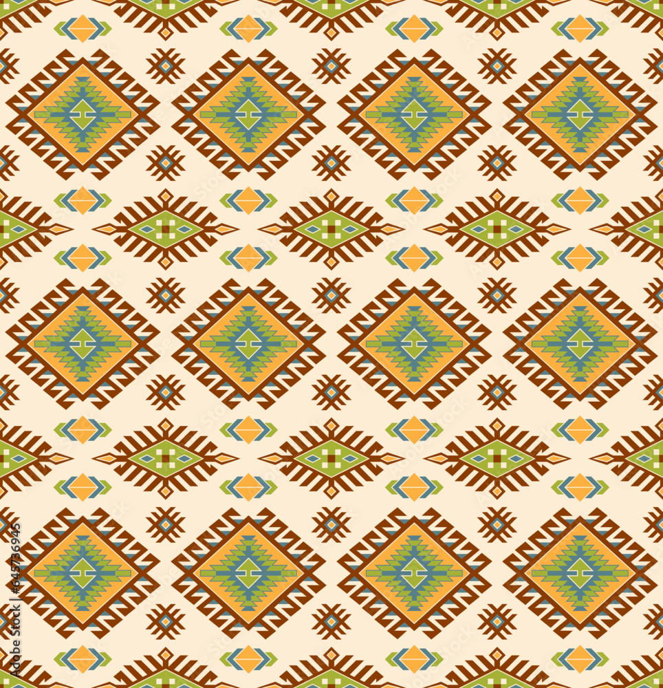 American Indians tribal texture, seamless pattern. Navajo ethnic style.