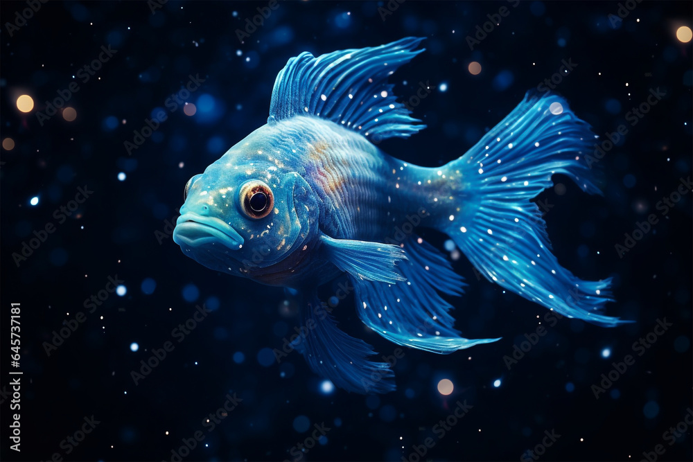 Blue Fish - obrazy, fototapety, plakaty 