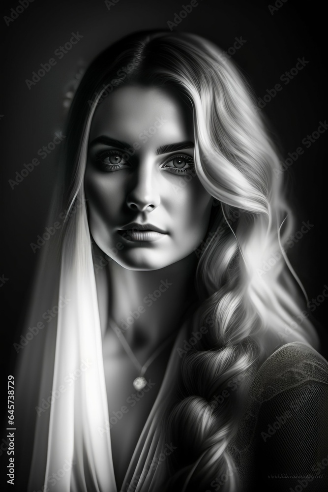 Women portrait in black and white Women portrait in black and white