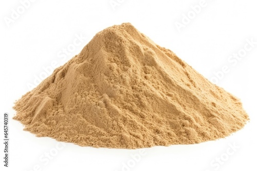 Small heap of sand isolated on white background.