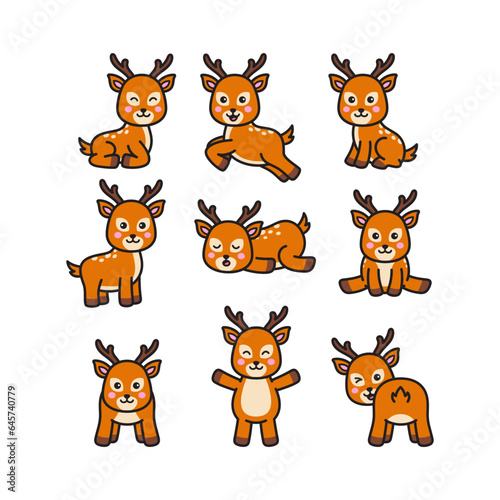 Deer Character, Animal Doodle Cartoon Illustration