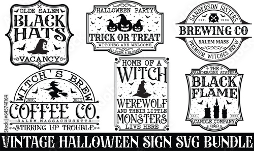 Vintage Halloween Sign SVG bundle