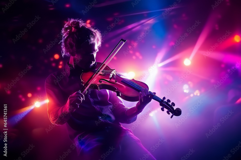 Fototapeta premium Closeup of modern music concert with light effects