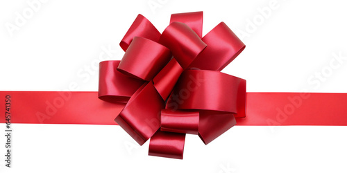 Decorative red bow isolated on background. Design element for gift