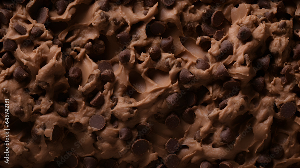 close up of choc chip chocolate ice cream close up of choc chip chocolate ice cream