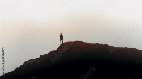 silhouette of a person in the mountains © Muhammad