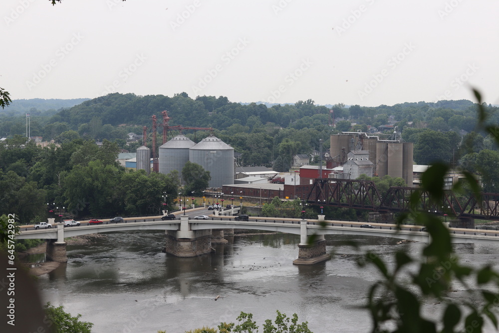 City view of downtown Zanesville, Ohio. 