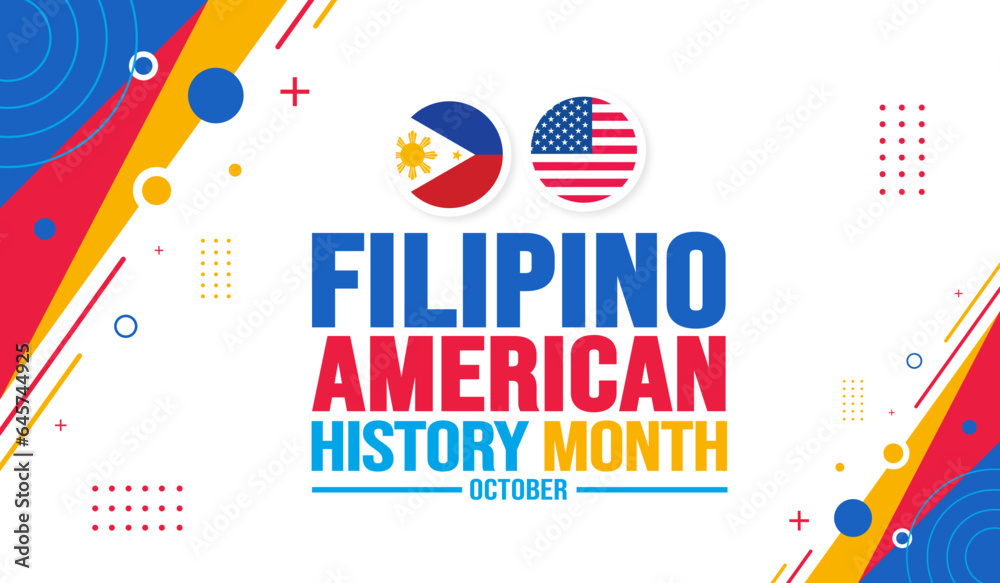 October is Filipino American History Month background template. Holiday ...