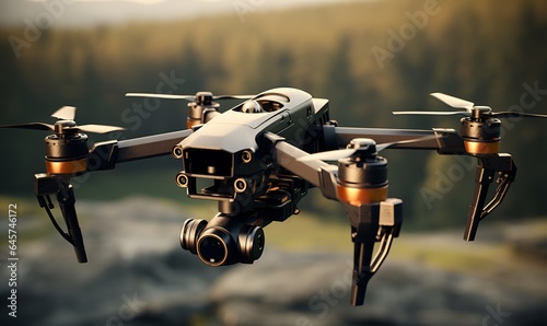 advanced drone with recording camera, generative AI