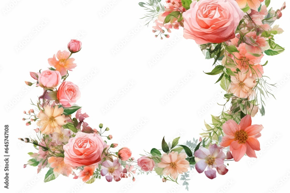 Free Bridal shower floral invitation design Generative AI - obrazy, fototapety, plakaty 