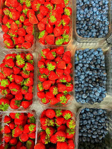 Raspberries and strawberries