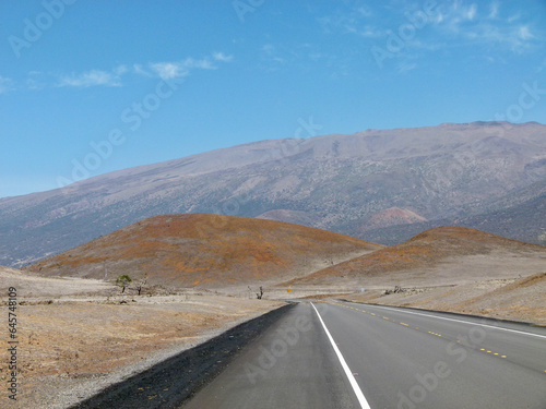 panoramic view of landscape along highway 200 on Big Island