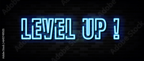 Level Up Neon Signs Vector Design Template Neon Style
