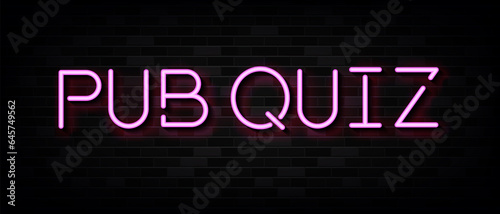 Pub Quiz Neon Signs Vector Design Template Neon Style