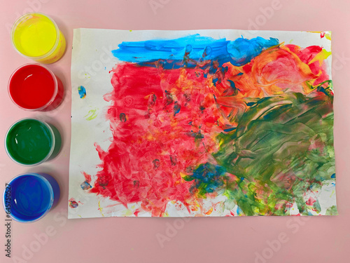 Children's first drawing. Abstract background