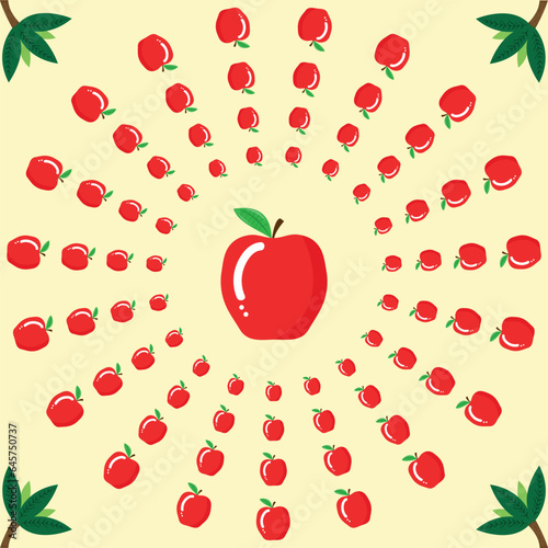 Patron vectorial de manzanas tropicales estilo flat.