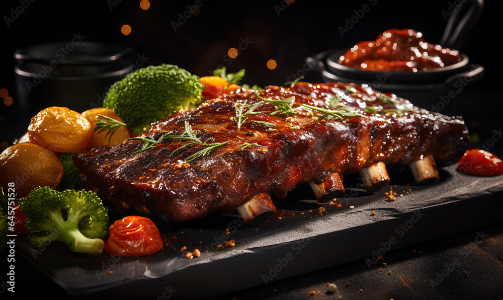 Succulent Showcase: BBQ Pork Ribs Captured for Culinary Chronicles