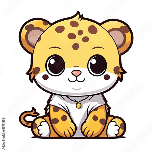 Leopard tshirt design graphic  cute happy kawaii style