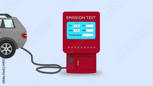 illustration of vehicle testing that passes emissions tests photo