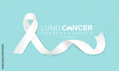 Lung cancer awareness month - November .Banner, poster, card, background design.