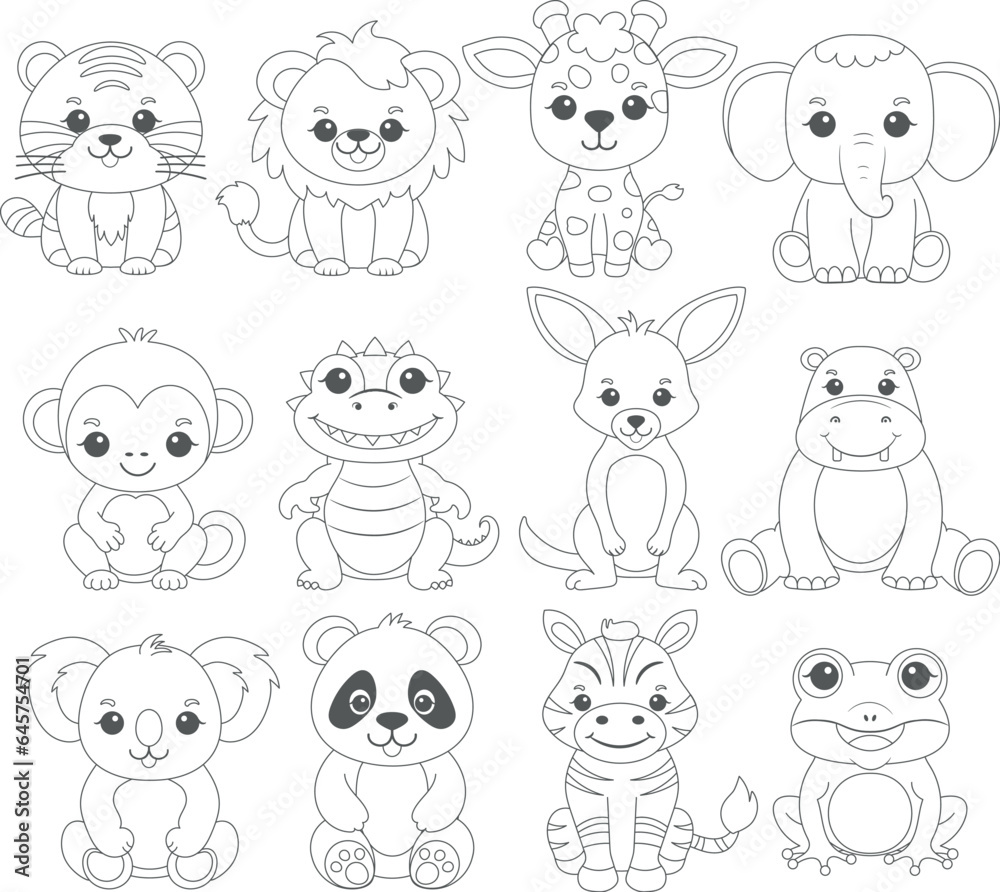 Coloring tropical animals. Coloring tropical animals.