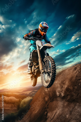 Motocross, extreme off road motorbike sport