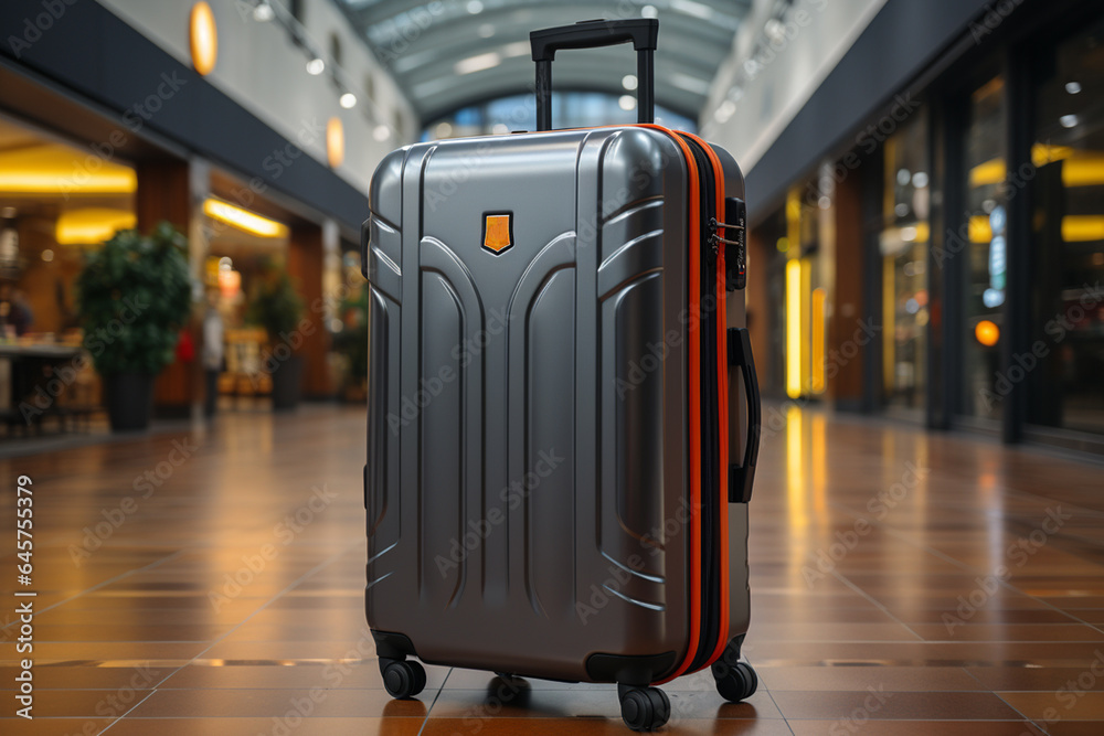 travel suitcase in the hall of the hotel ,travel concept