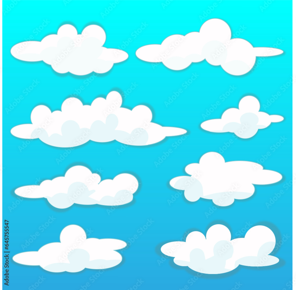 cloud sticker clipart vector set hand drawing element