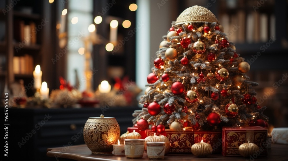 Christmas decorations with tree