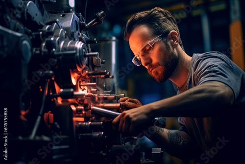 Engineering Excellence. A Skilled German Machinist Embodies Excellence in the Precision Machinery Industry, Showcasing Precision and Expertise in Every Detail. Precision Mastery