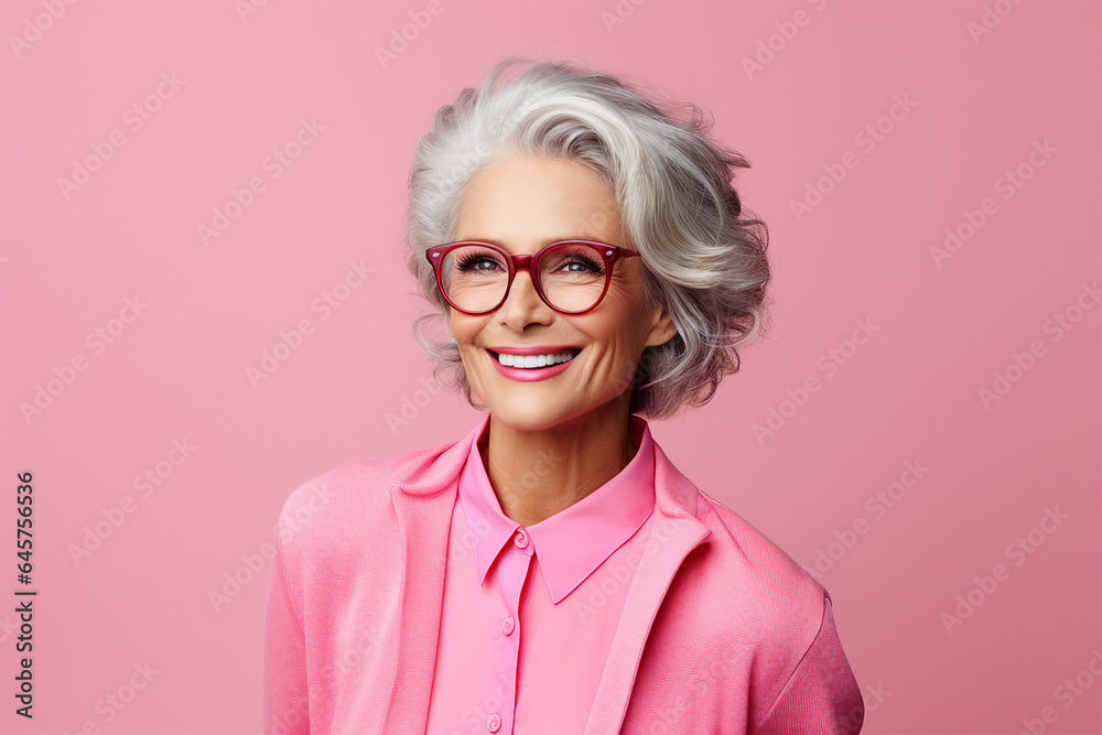 Aged attractive woman portrait made with Generative AI technology Aged attractive woman portrait made with Generative AI technology