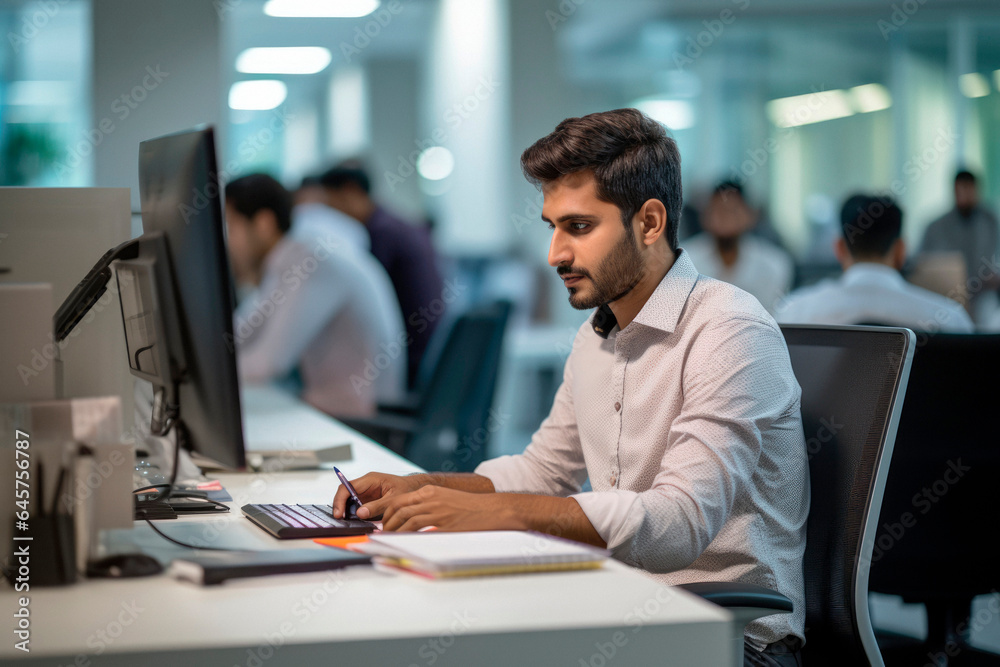 Indian Tech Guru: An Indian Man Working as IT Support, a Male Technician with a Laptop, Keeping Technology Running Smoothly.
Indian Tech Guru: An Indian Man Working as IT Support, a Male Technician with a Laptop, Keeping Technology Running Smoothly.