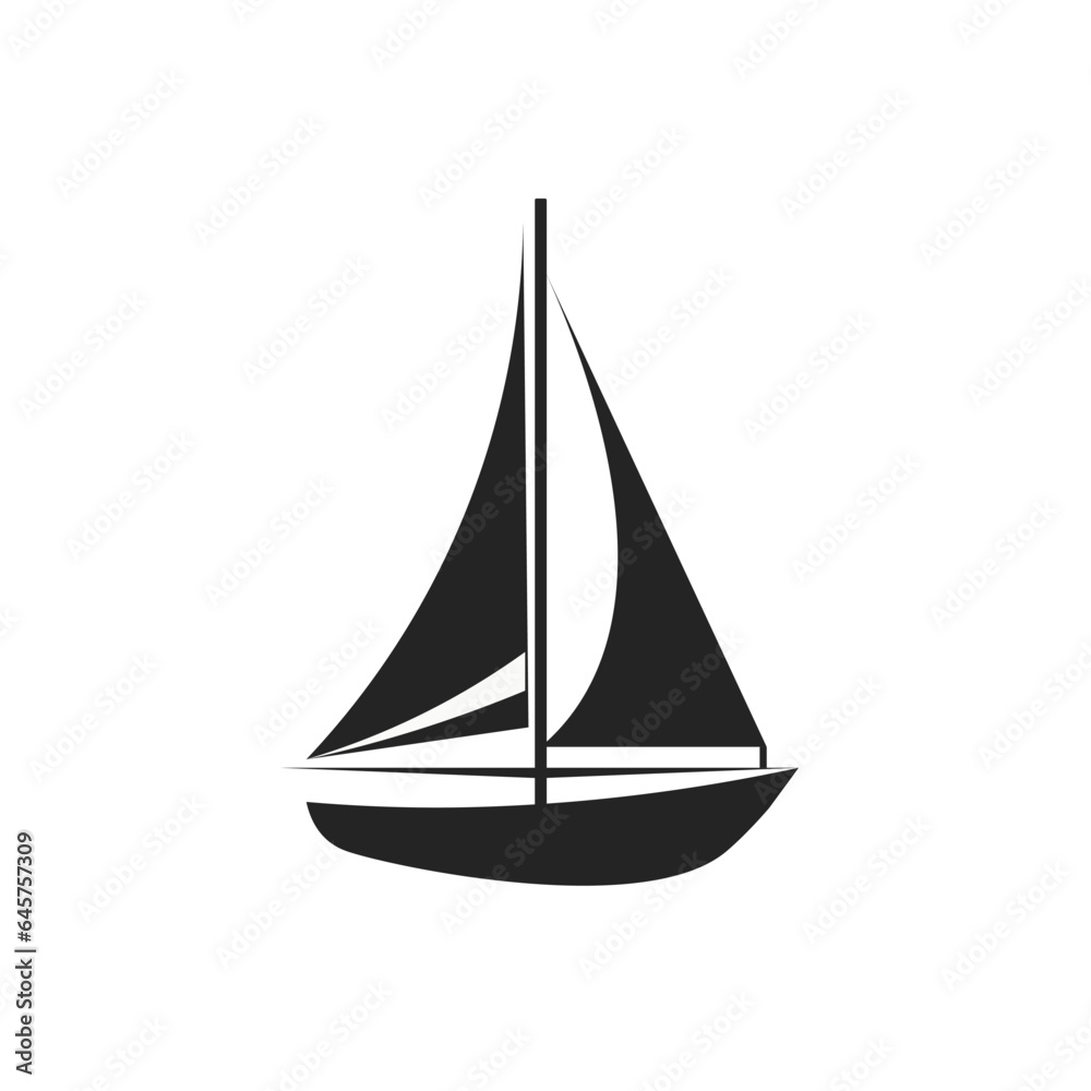 Sailing yacht logo vector illustration on white background