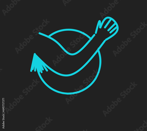 armpit hair icon on black background