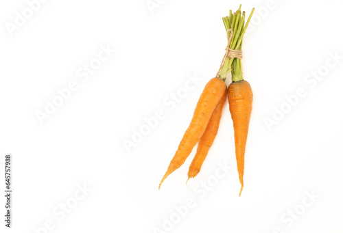 Fresh carrots isolated on white