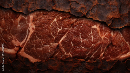 Texture of Cooked Beef Steak Presented in a 16:9 Aspect Ratio
